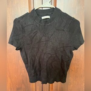 Women's Black Short Sleeve Top